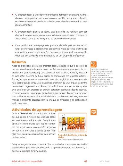 Empreendedorismo - Rede e-Tec Brasil - Ministério da Educação