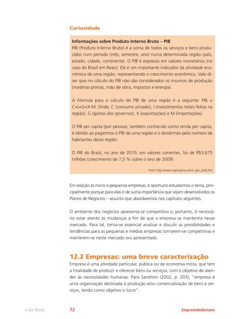 Empreendedorismo - Rede e-Tec Brasil - Ministério da Educação