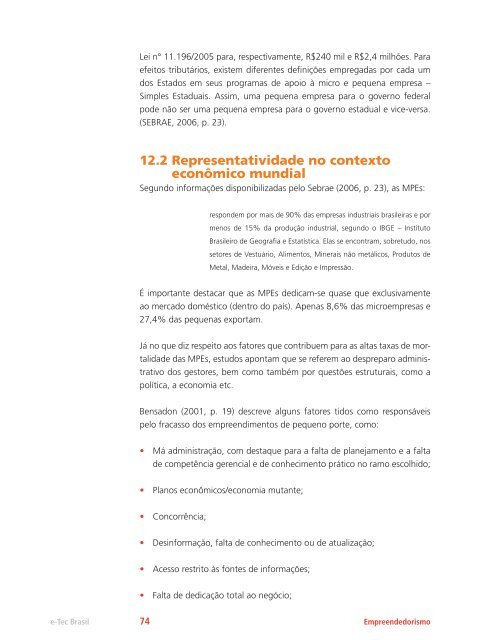 Empreendedorismo - Rede e-Tec Brasil - Ministério da Educação