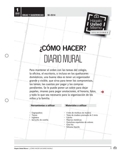 CÓMO HACER? DIARIO MURAL - Hágalo Usted Mismo