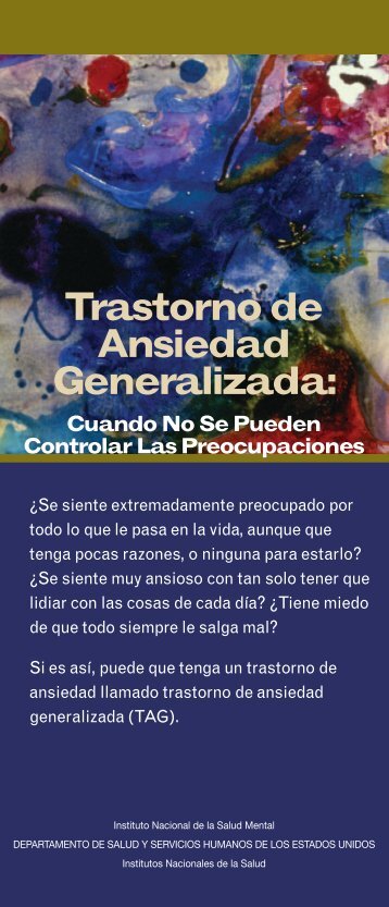 Trastorno de Ansiedad Generalizada: Cuando No Se ... - NIMH