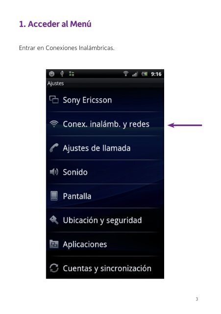 Configuración Sony Ericsson Neo V - Ono