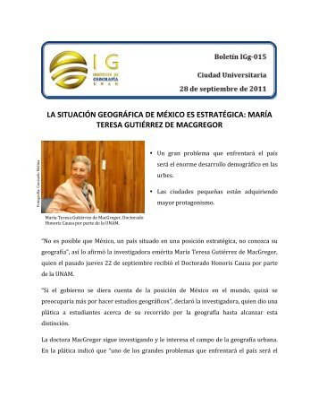 la situación geográfica de méxico es estratégica: maría teresa ...