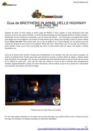 Guia de BROTHERS IN ARMS: HELLS HIGHWAY ... - Trucoteca.com