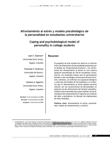 Afrontamiento al estrés y modelo psicobiológico de la personalidad ...