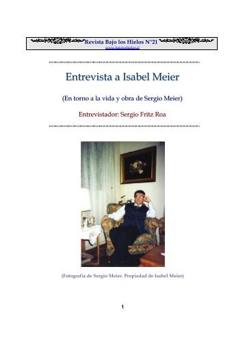 Entrevista a Isabel Meier - Bajo los Hielos