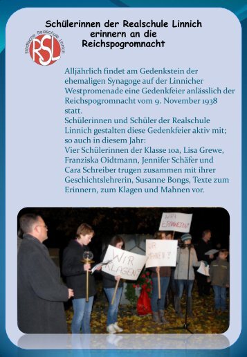 Gedenkfeier - Realschule Linnich