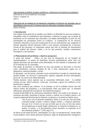 1 Aproximación al análisis de datos cualitativos. Aplicación ... - UCES