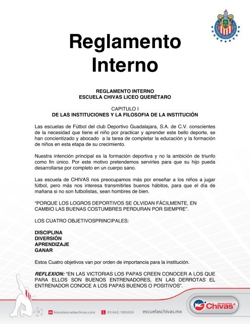 Reglamento Interno - Chivas Querétaro