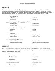 Spanish II Midterm Exam - Shelby County Schools