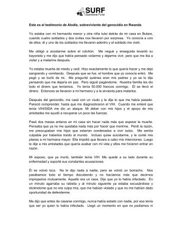 Este es el testimonio de Alodie, sobreviviente del genocidio en ...