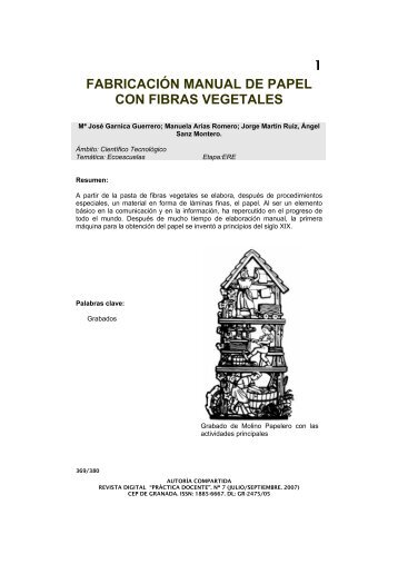 1 fabricación manual de papel con fibras vegetales - Centro del ...