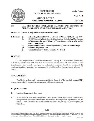 MN-7-043-1 - Marshall Islands Ship and Corporate Registry