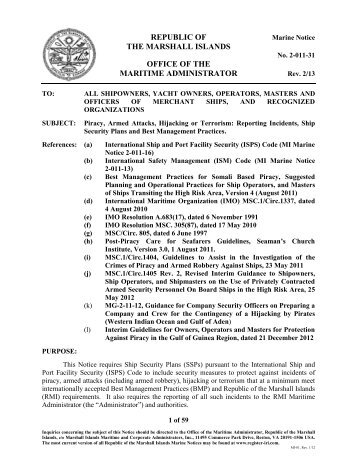 MN-2-011-31 - Marshall Islands Ship and Corporate Registry