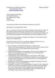 Brief des Schulelternrates an den Bürgermeister Herrn Onkes vom ...