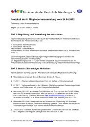 8. Mitgliederversammlung am 24.04.2012 - Realschule Nienburg