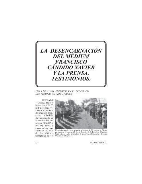 Anuario Espírita 2003 - Federación Espírita Española