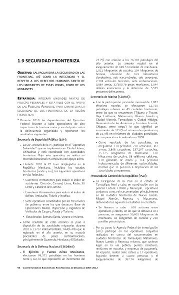 1.9 seguridad fronteriza - Plan Nacional de Desarrollo 2007-2012