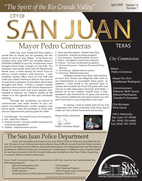 Mayor Pedro Contreras - City of San Juan, Texas