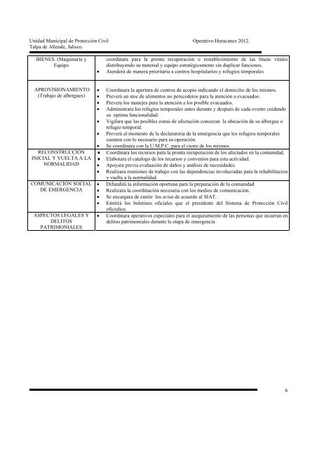 PLAN DE CONTINGENCIAS - Talpa de Allende