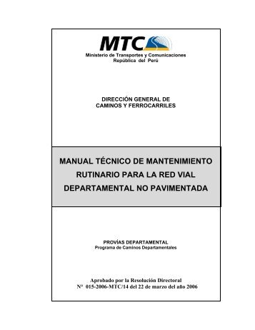 manual técnico de mantenimiento rutinario para la red vial ...