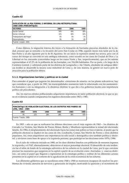 Sección Tercera: Los Escenarios de La Violencia - DHnet