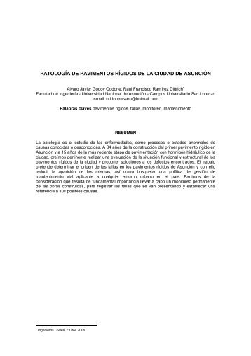 patología de pavimentos rígidos de la ciudad de asunción