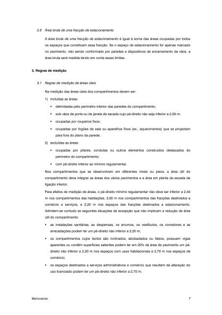 Memorando Definições de espaços e de áreas utilizados na ... - Lnec