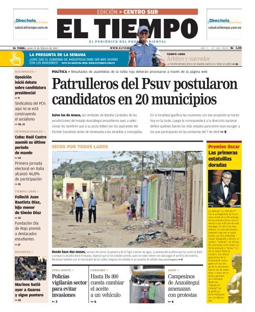 Patrulleros Del Psuv Postularon Candidatos En 20 Municipios