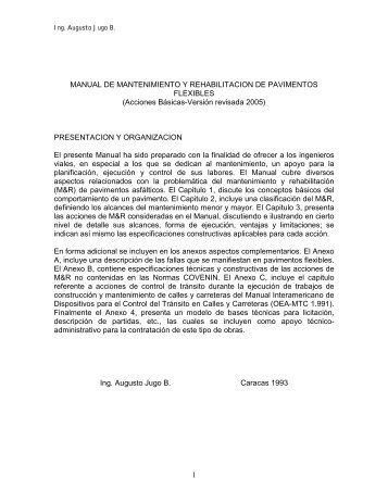 Manual de Mantenimiento y Rehabilitación Vial. - Documento sin título