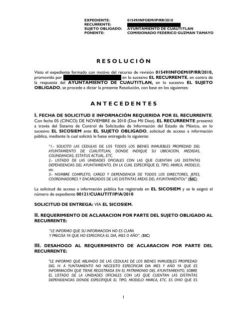 RESOLUCION 1549 - Infoem