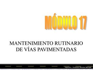 Mantenimiento rutinario de vias pavimentadas