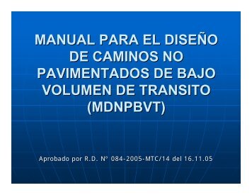 manual para el diseño de caminos no pavimentados de bajo ...