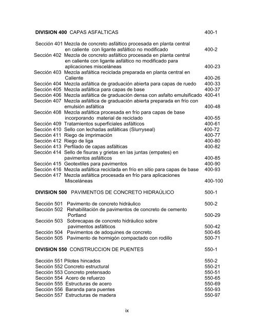 especificaciones para la construcción de carreteras y puentes - Inti