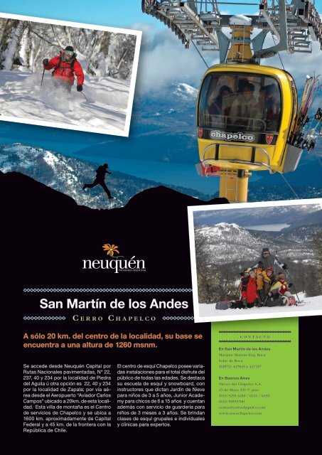 Neuquen Flyer del Cerro Chapelco en San Martin de los ... - Argentina