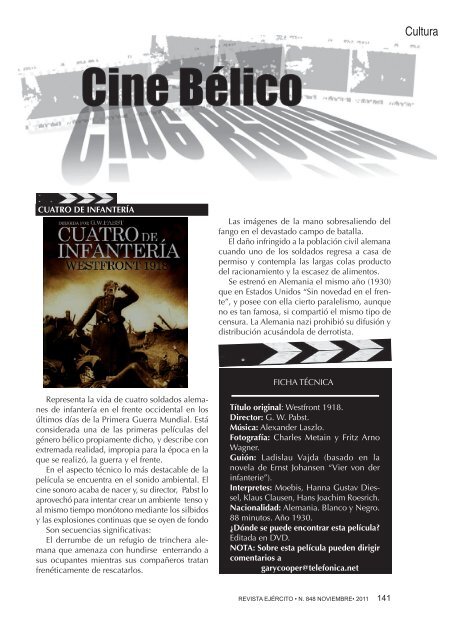 REVISTA EJÉRCITO Nº 848 NOVIEMBRE 2011 - Portal de Cultura ...