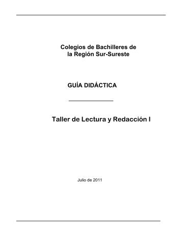 Taller de Lectura y Redacción I - Colegio de Bachilleres de Tabasco