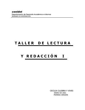 Taller de lectura y redacción I - Cenidet