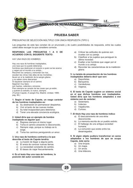 modulo humanidades ciclo iv grado octavo - INSTITUCION ...