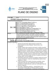 PLANO DE ENSINO - Instituto de Matemática - UFRGS