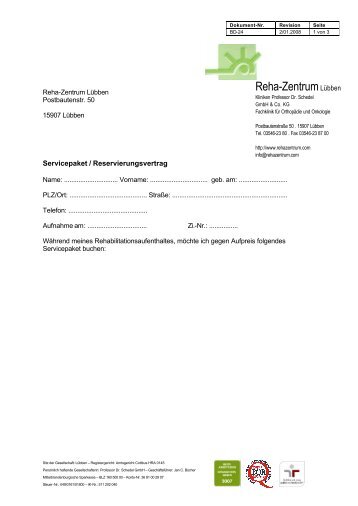 BD24_Reservierungsvertrag Servicepakete - Reha-Zentrum Lübben