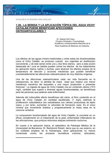 La bebida y la aplicación tópica del agua Vichy Catalan puede ...