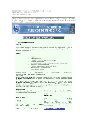 PANEL DEL CONCURSO MERCANTIL - Instituto Federal de ...