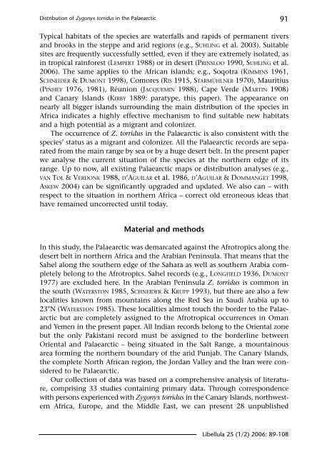 The distribution of Zygonyx torridus in the Palaearctic (Odonata ...