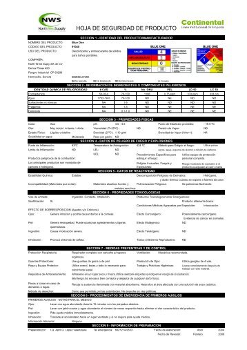 91040 MSDS Blue One.pdf - North West Supply S.A. de C.V.