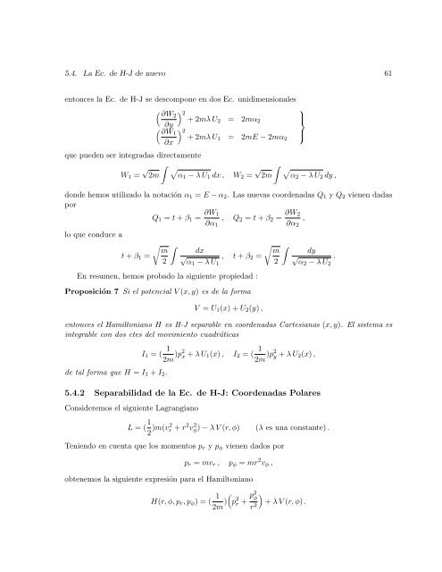 Diez lecciones sobre Sistemas Hamiltonianos, Integrabilidad y ...