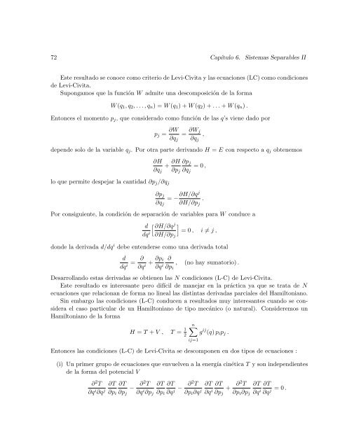 Diez lecciones sobre Sistemas Hamiltonianos, Integrabilidad y ...