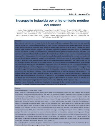 Neuropatía inducida por el tratamiento médico del ... - medicas uis