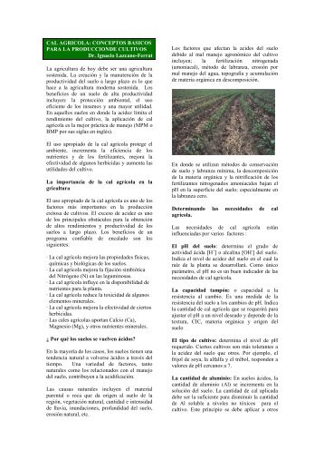 CAL AGRICOLA: CONCEPTOS