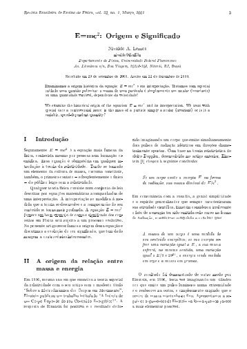 E mc2: Origem e Significado